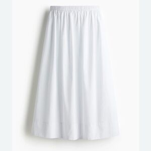 H&M White Elastic-Waist Maxi Skirt
